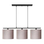Toscohome - lampe suspendue de 80 cm avec abat - jour en tissu beige - medusa