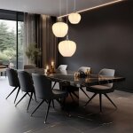 Lampe suspendue luminaire salle � manger suspension 3 lampes verre chrom� motif blanc