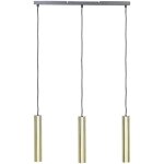 Lampe suspendue moderne � 3 emplacements abat - jour rond acier brillant brosna