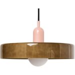 Lampe suspendue moderne en verre abat - jour rond vert olive paala