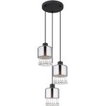 Lampe suspendue plafonnier salle � manger lumi�re cristaux de verre noir