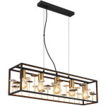 Lampe suspendue lampe de salle � manger suspension cristaux verre fum�e clair noir e27