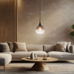 Lampe suspendue suspension lampe de table � manger verre fum� lampe de salon r�tro h 120 cm