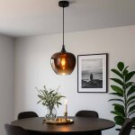 Lampe suspendue en verre cuivre noir mat pour salle � manger, luminaire d�coratif d'int�rieur, id�al ...
