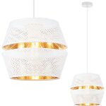 Lampe � suspension asti duo barrel blanc 1 pl abat - jour blanc - or ss