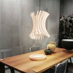 Lampe � suspension bois abat - jour vintage lampe � suspension bois lattes, bois naturel design vintage ...