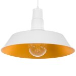 Beliani - lampe à suspension brillante e27 max 60w en aluminium blanc abat - jour large bayou Beliani - lampe à suspension brillante e27 max 60w en aluminium blanc abat - jour large bayou
