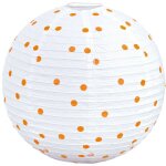 Lampe suspension design boule en pointill� blanc orange lampe suspendue �clairage
