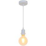 Lampe suspension design en mtal blanc compatible ampoule led e27