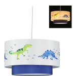 Relaxdays - lampe suspension dinosaure, abat - jour rond motifs animaux, pour chambre d'enfants, hxd ...
