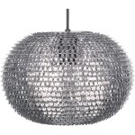 Lampe suspension e27 max 40w en métal argenté boule légère et robuste moderne reine Lampe suspension e27 max 40w en métal argenté boule légère et robuste moderne reine