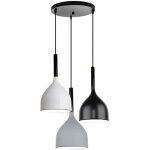 Lampe suspension fer forg cratif simples modernes e27 lustre dcoratif 3 lumires (noir / blanc / gris) ...