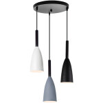 Lampe suspension industrielle moderne cr�ative e27 personnalit� lustre m�tal 3 lumi�res (noir / blanc ...
