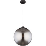 Lampe suspension plafonnier design boule filament fume salon lampe en verre noir mat dans un ensemble ...