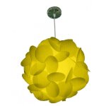Lampe � suspension ronde moderne effet origami fantasy e27 jaune