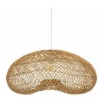 Atmosphera ? lampe suspension en rotin 68cm beige ? douille e27 ? hauteur ajustable ? c�ble 100cm ? pour ...