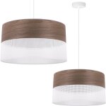Lampe � suspension simple, abat - jour en placage de noyer, 40 cm