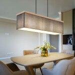 Lampe � suspension lampe de table � manger lampe suspendue aspect bois tissu lampe de salon 4 ampoules ...