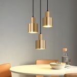 Lampe � suspension de table de salle � manger vintage - 3 flammes lampe de salle � manger or rond design ...