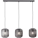 Lampe, suspension woodrow, bois à 3 flammes foncé / noir, métal / bambou, 3x a60, e27, 60w, lampes normales ... Lampe, suspension woodrow, bois à 3 flammes foncé / noir, métal / bambou, 3x a60, e27, 60w, lampes normales ...