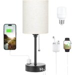 Lampes de table 3 temp�ratures de couleur - 2700k 3500k 5000k lampes de chevet avec ports usb c et a, ...