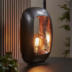Lampe de table 34x13x35 cm en m�tal noir et argent�
