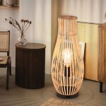 Globo lighting - lampe de table led bambou lampe de table en osier naturel lampe d'appoint boho bois, ...