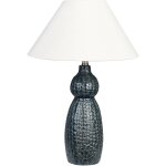 Lampe de table bleu et blanc en c�ramique 60 cm abat - jour en c�ne ambiante matina