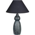 Lampe de table bleu et noir en c�ramique 60 cm abat - jour en c�ne ambiante matina