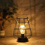 Lampe de table de chevet � piles 19cm haute sans fil batterie lampe suspendue avec ampoule led edison ...