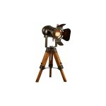 Lampe de table de cin�ma r�glable vintage - nautique noir style retro tr�pied projecteur projecteur bois ...