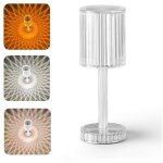 Lampe de table cristal touch batterie rechargeable usb dimmable