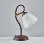 Bonetti illumina - lampe de table en fer noir rouille une lumire albtre abat - jour en verre blanc ...