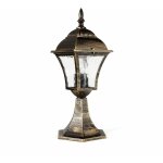 Licht - erlebnisse - wegeleuchte e27 43 cm hoch aluminium glas rustikal sockelleuchte auen hof garten ...