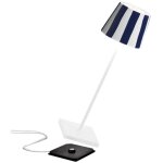 Lampe led poldina lido rayures bleues rechargeable ip65 ext�rieur, dimmable avec autonomie jusqu'� 12 ...