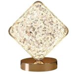 Lampe de table led rechargeable atmosphre cristal 3w diamond touch rhombus