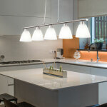Lampe de table � manger lampe suspendue table � manger suspension argent r�glable en hauteur, 5 flammes, ...