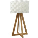 Lampe de table moki en bambou blanc h55cm ? �clairage int�rieur avec douille e14, 40w, diffuseur en polypropyl ...