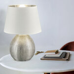 Etc - shop - lampe de table textile argent blanc lampe de table de salon lampe sur pied dans un ensemble ...