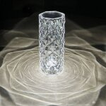 Lampe tactile en cristal lampe de table rechargeable par usb lampe de table a effet de lumiere de fleur ...