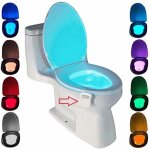 Lampe de toilette, veilleuse led pour wc salle de bain capteur d�tecteur pir 8 changement de couleurs ...