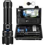 Lampe torche led ultra puissante, 500000 lumens lampe de poche rechargeable avec batterie 5000mah, zoomable ...