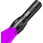 Lampe torche uv, lampe de poche ultra violette avec lumi�re noire 365nm et 395nm torche uv zoomable d�tecteur ...