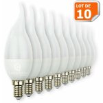 Lot de 10 ampoules led flamme 5w super puissante culot à vis e14 Lot de 10 ampoules led flamme 5w super puissante culot à vis e14