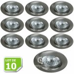 Lampesecoenergie ? lot de 10 fixations pour spots encastrables ? alu bross� ? diam�tre 77mm ? compatible ...