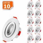 Lampesecoenergie ? lot de 10 spots led encastrables 5w blanc neutre ? transformateur int�gr� ? 460lm ...