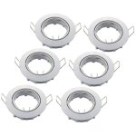 Lampesecoenergie ? lot de 6 supports encastrables aluminium orientables blancs 81mm ? fixation rapide ...