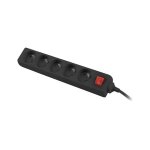 Lanberg ps1 - 05e - 0300 - bk lot de 5 protections contre les surtensions, consommation maximale 2500 ...