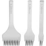 3pcs diy cuir kit outils perforatrice artisanat du cuir griffe poinon prong outil blanc en acier 2 / ...