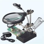 Aiducho station troisime main au soudage 5leds loupe  poser 2, 5x / 7, 5x / 10x lentille support avec ...